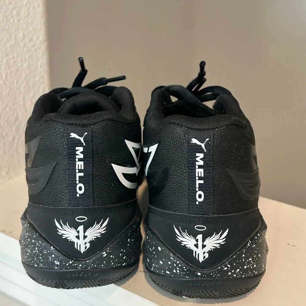 PUMA MELO MB.02 "Oreo" Black/White/Oreo Basketball 379425-01 GS Youth SZ 6.5 - Picture 7 of 9